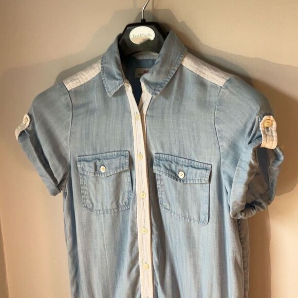 Vineyard Vines Lightweight Denim Jumpsuit, Size 4 Pockets! Straight Leg preppy - Picture 9 of 11